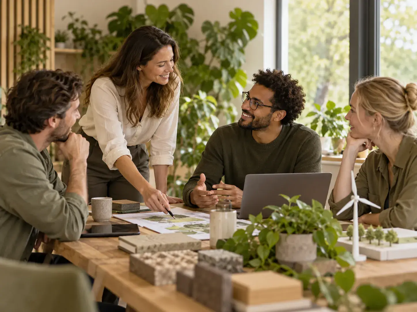 Partners van Milieulinks laat een team zien dat samenwerkt aan milieu, duurzaamheid en groene informatie.